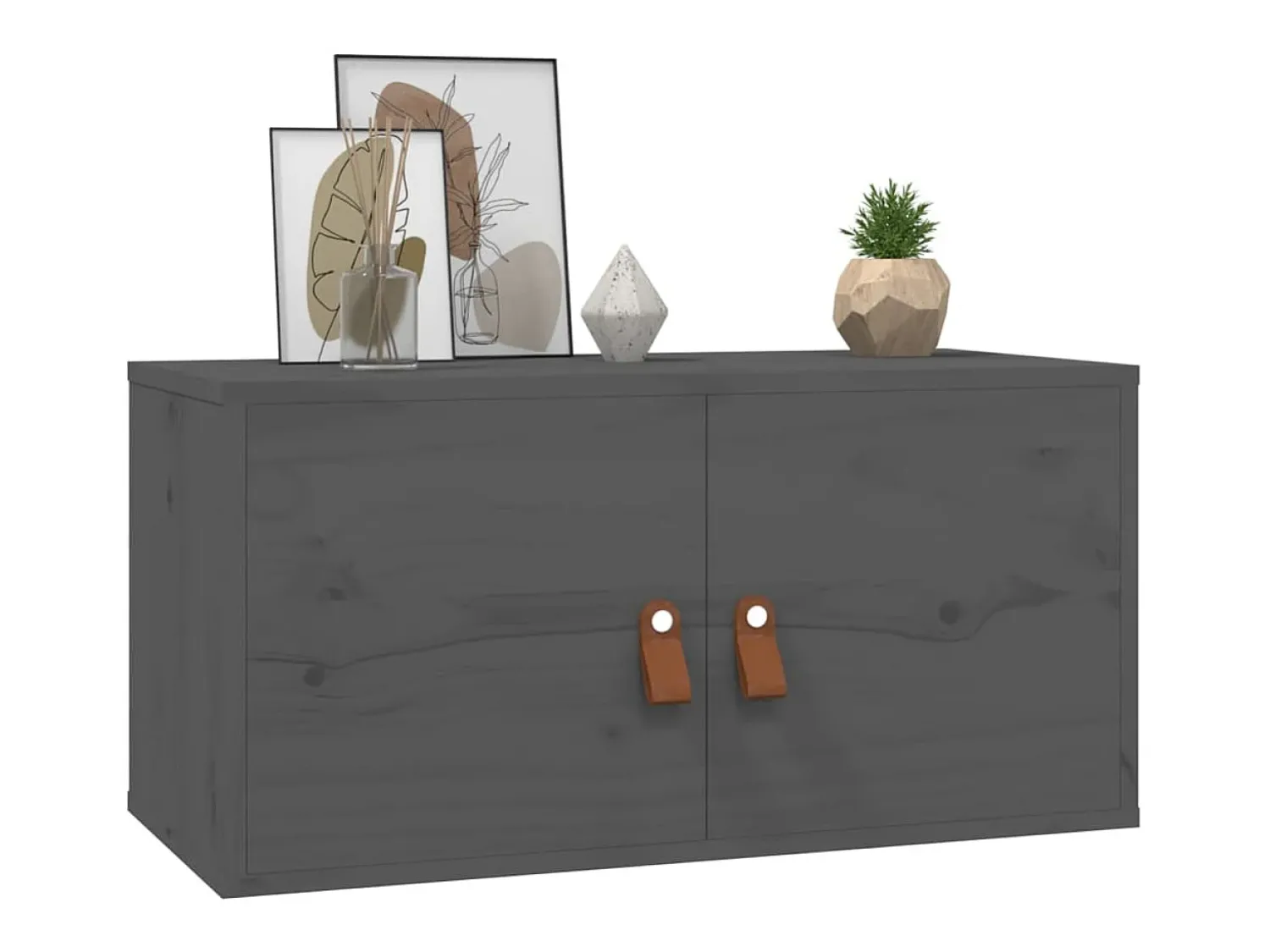 Prateleira|vidaxl Armários de parede 2 pcs 60x30x30 cm pinho maciço Cinzento