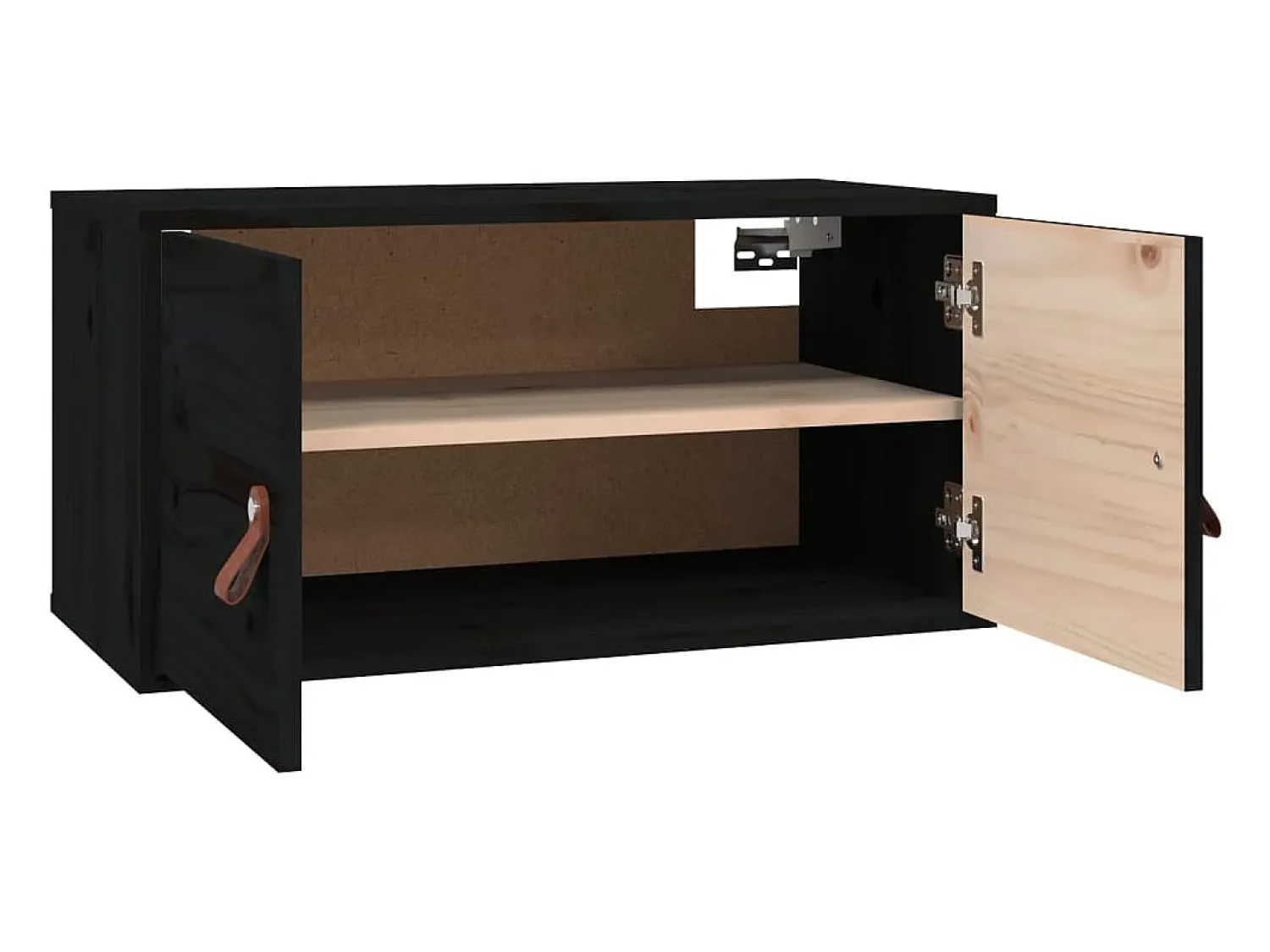 Prateleira*vidaxl Armários de parede 2 pcs 60x30x30 cm pinho maciço Preto