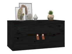 Prateleira*vidaxl Armários de parede 2 pcs 60x30x30 cm pinho maciço Preto