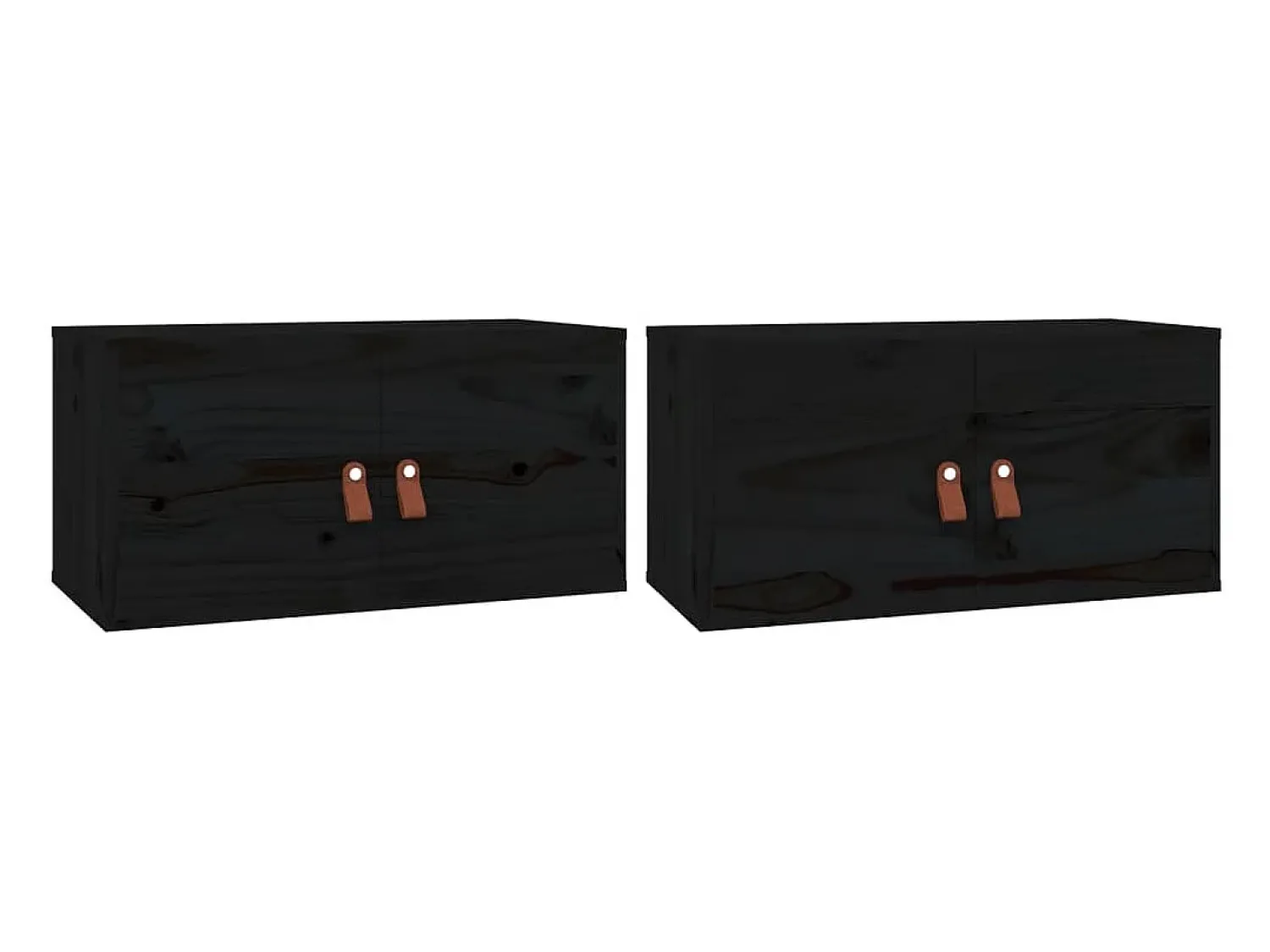 Prateleira*vidaxl Armários de parede 2 pcs 60x30x30 cm pinho maciço Preto