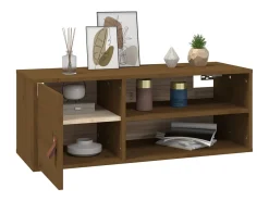 vidaxl Armários de parede 2 pcs 80x30x30 cm pinho maciço -mel^ Prateleira