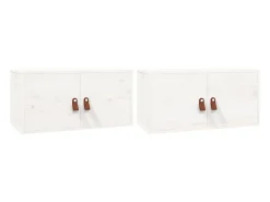 Prateleira|vidaxl Armários de parede 2 pcs 60x30x30 cm pinho maciço branco Castanho