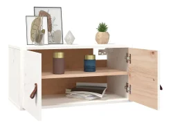 Prateleira|vidaxl Armários de parede 2 pcs 60x30x30 cm pinho maciço branco Castanho