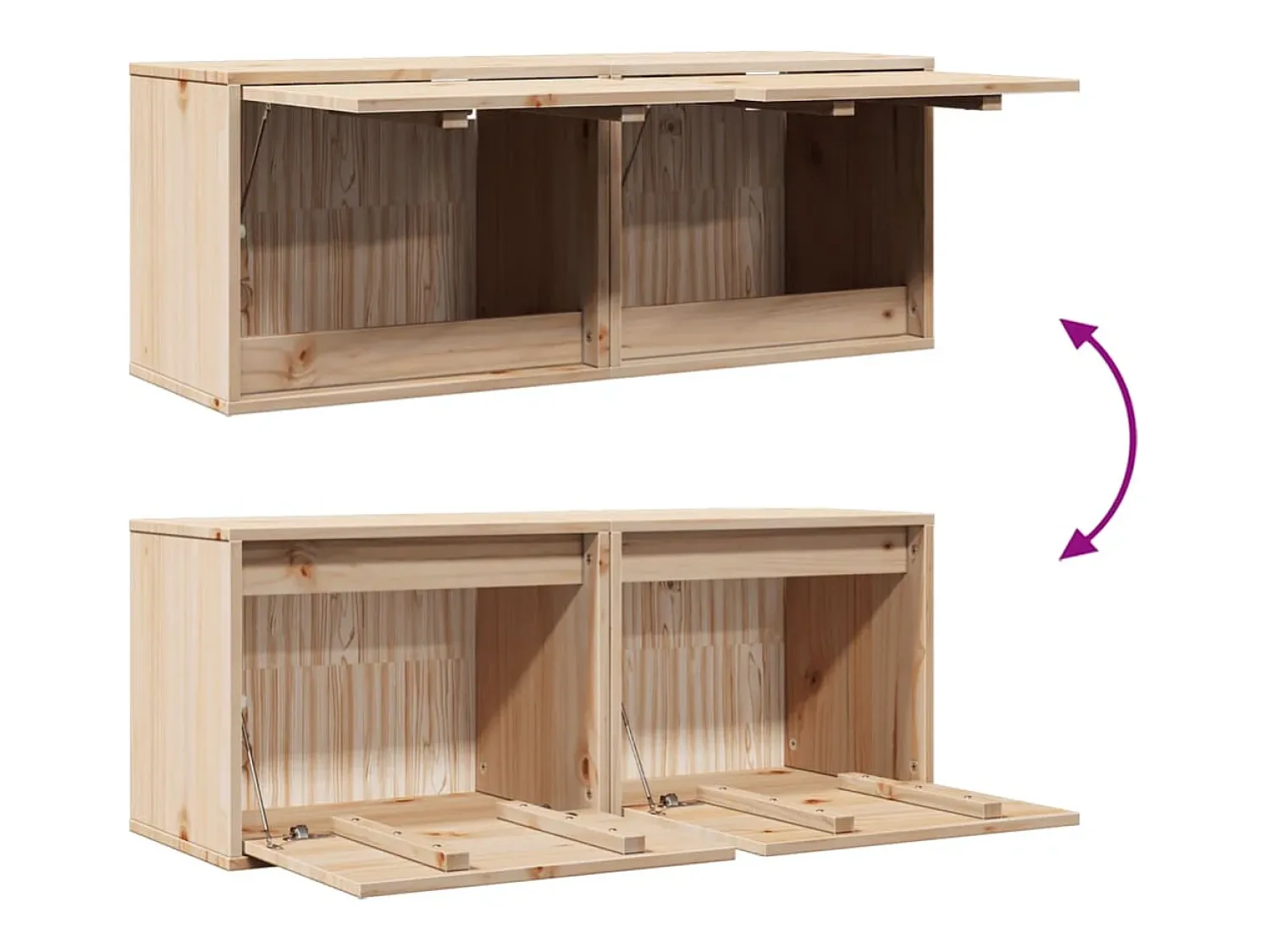 Prateleira|vidaxl Armários de parede 2 pcs 45x30x35 cm madeira de pinho maciça Castanho