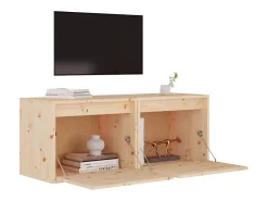 Prateleira|vidaxl Armários de parede 2 pcs 45x30x35 cm madeira de pinho maciça Castanho