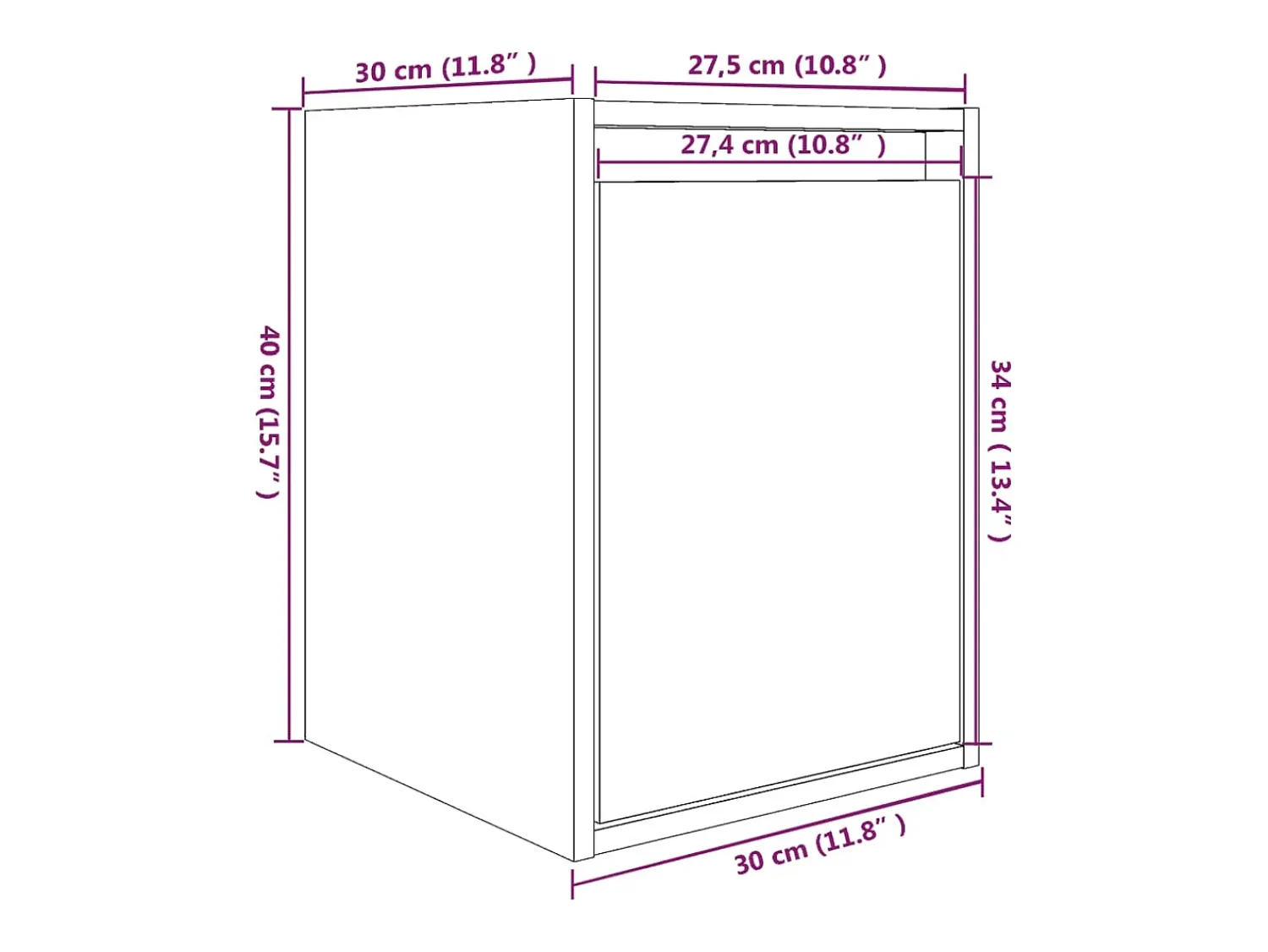 Prateleira*vidaxl Armários de parede 2 pcs 30x30x40 cm pinho maciço branco Castanho