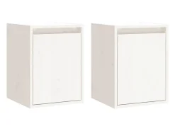 Prateleira*vidaxl Armários de parede 2 pcs 30x30x40 cm pinho maciço branco Castanho