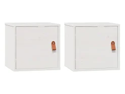 Prateleira|vidaxl Armários de parede 2 pcs 31,5x30x30 cm pinho maciço branco Castanho