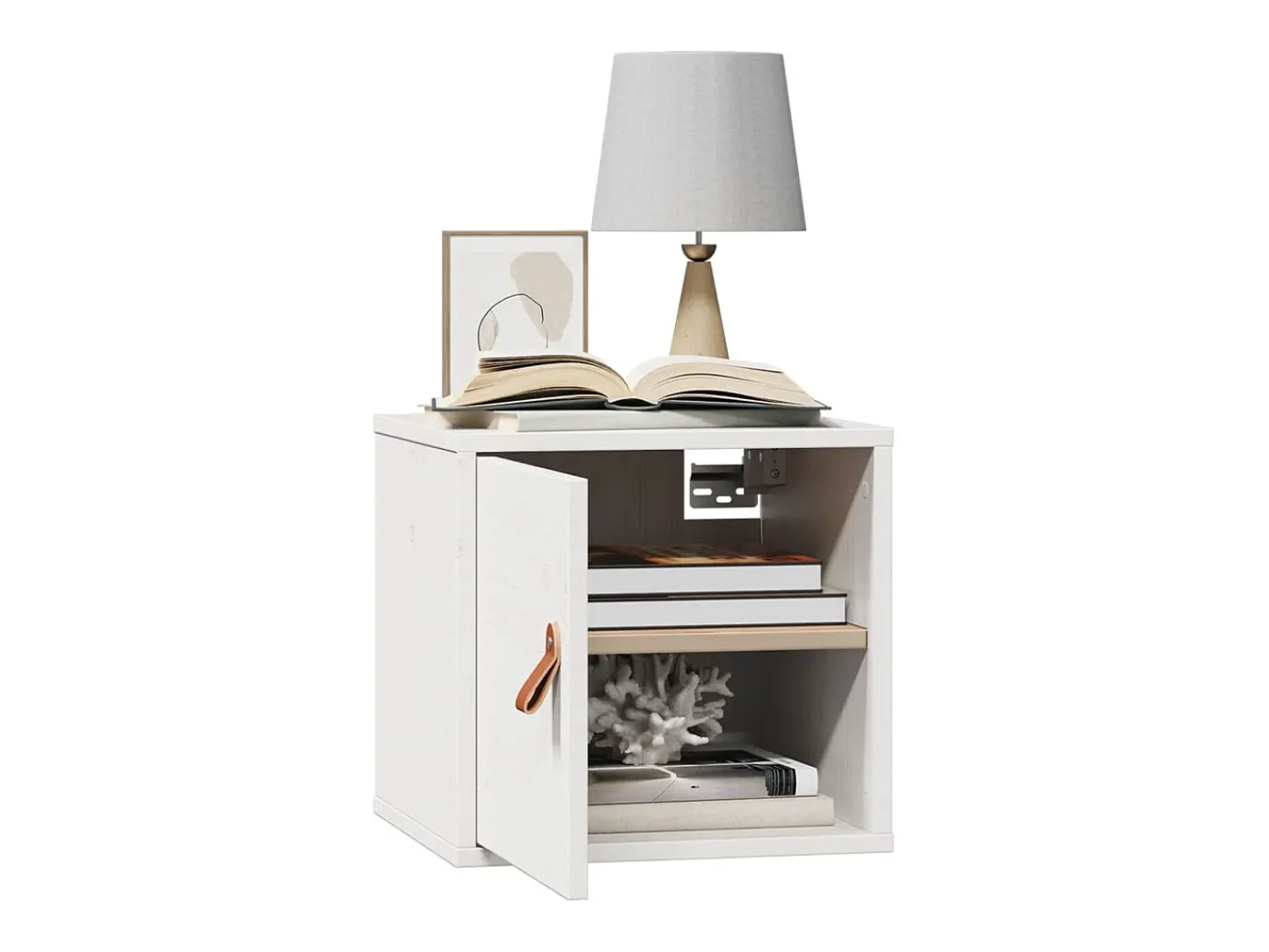Prateleira|vidaxl Armários de parede 2 pcs 31,5x30x30 cm pinho maciço branco Castanho