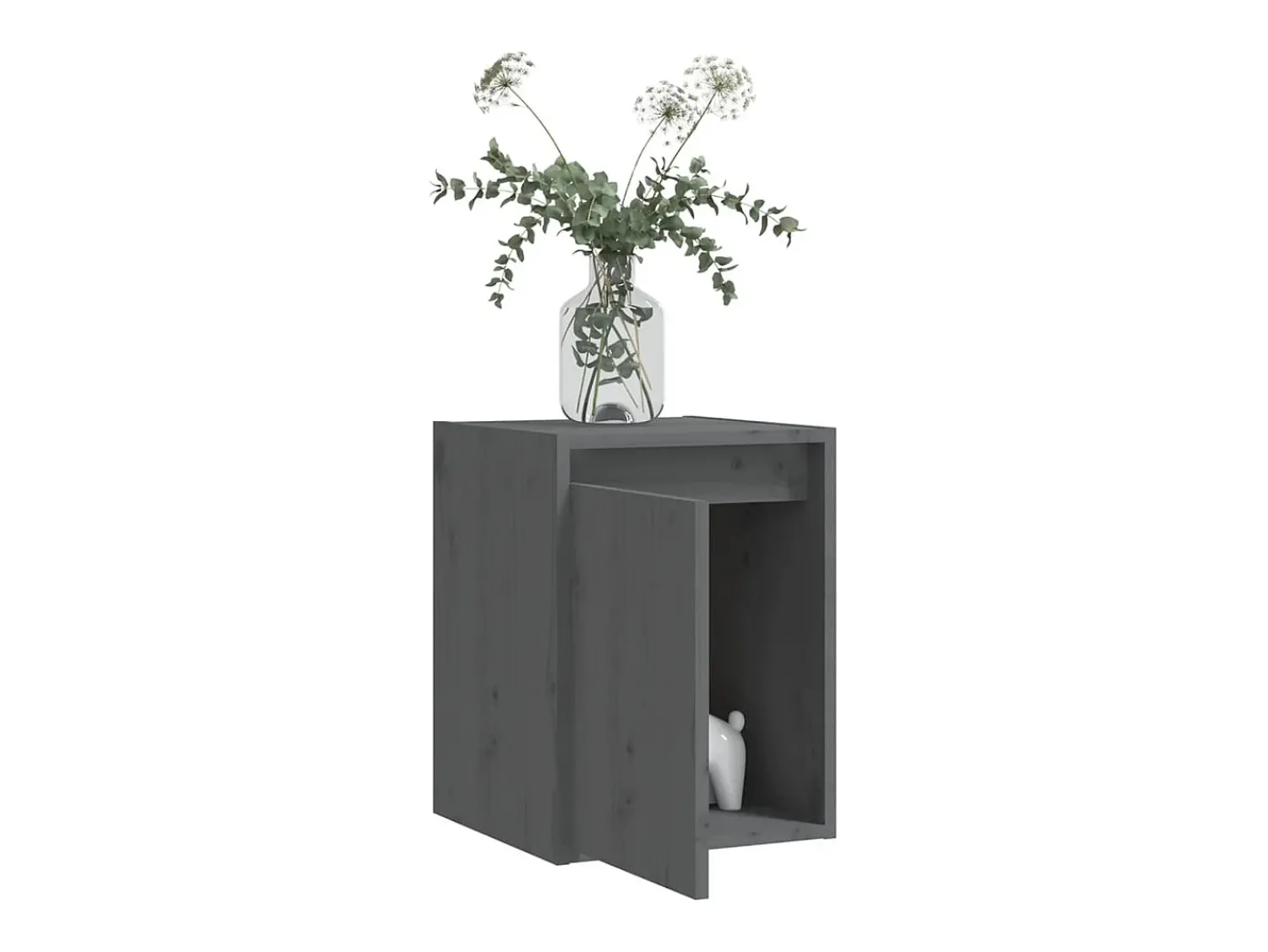 Prateleira*vidaxl Armários de parede 2 pcs 30x30x40 cm pinho maciço cinza Cinzento