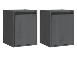 Prateleira*vidaxl Armários de parede 2 pcs 30x30x40 cm pinho maciço cinza Cinzento