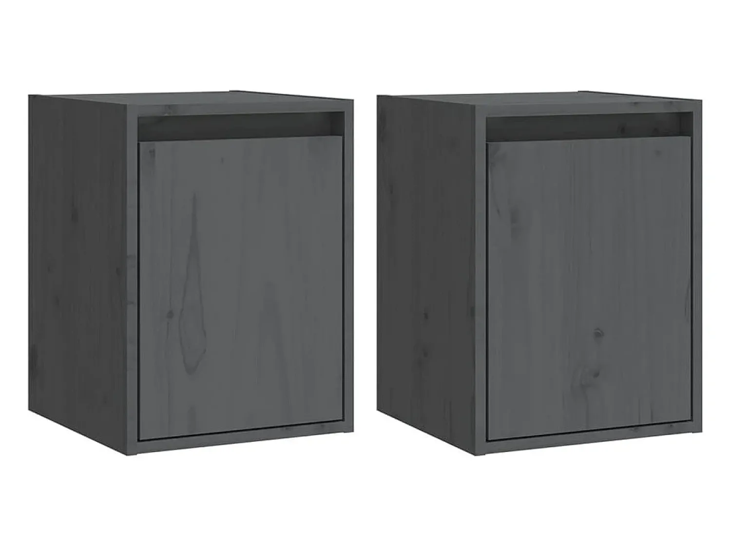 Prateleira*vidaxl Armários de parede 2 pcs 30x30x40 cm pinho maciço cinza Cinzento