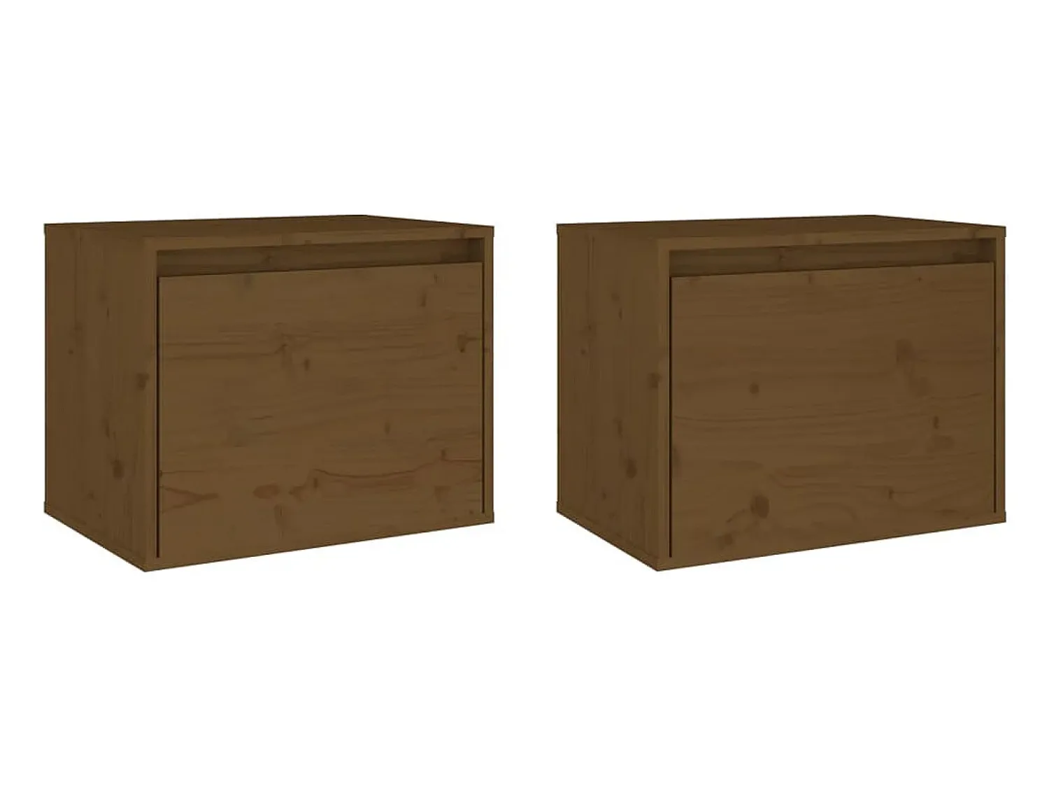 Hot vidaxl Armários de parede 2 pcs 45x30x35 cm pinho maciço mel Castanho