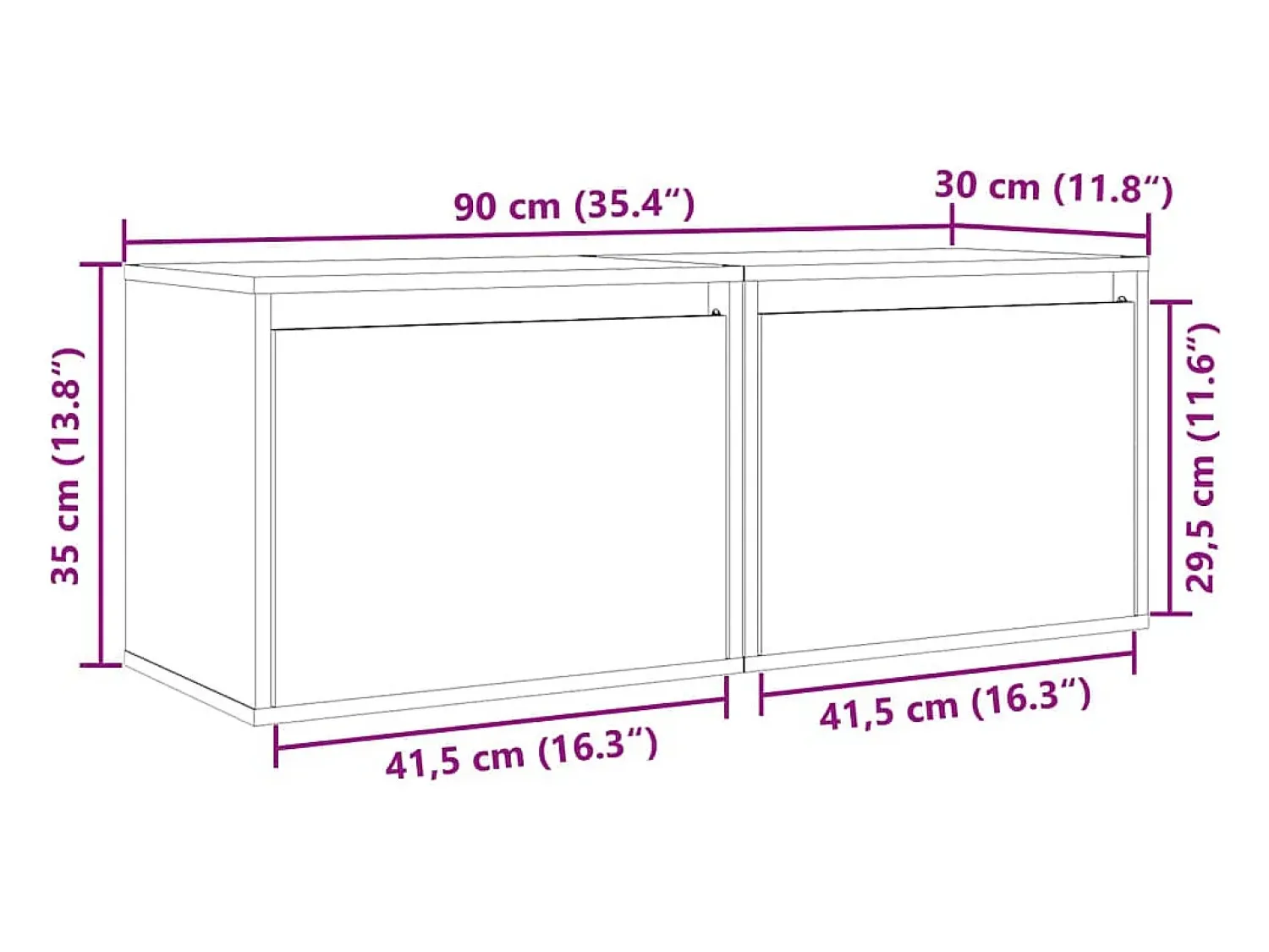Hot vidaxl Armários de parede 2 pcs 45x30x35 cm pinho maciço mel Castanho