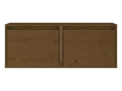 Hot vidaxl Armários de parede 2 pcs 45x30x35 cm pinho maciço mel Castanho