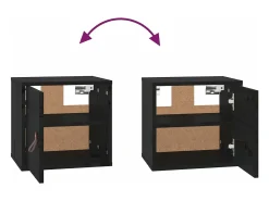 Prateleira|vidaxl Armários de parede 2 pcs 31,5x30x30cm pinho maciço branco Preto