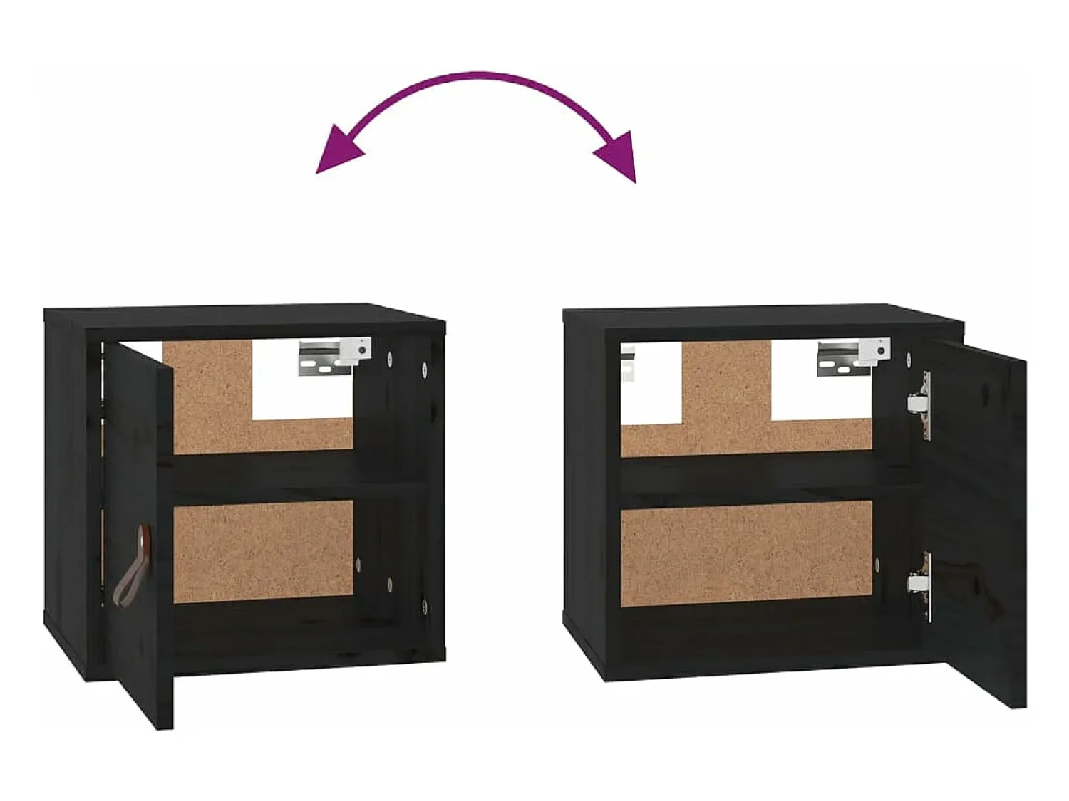 Prateleira|vidaxl Armários de parede 2 pcs 31,5x30x30cm pinho maciço branco Preto
