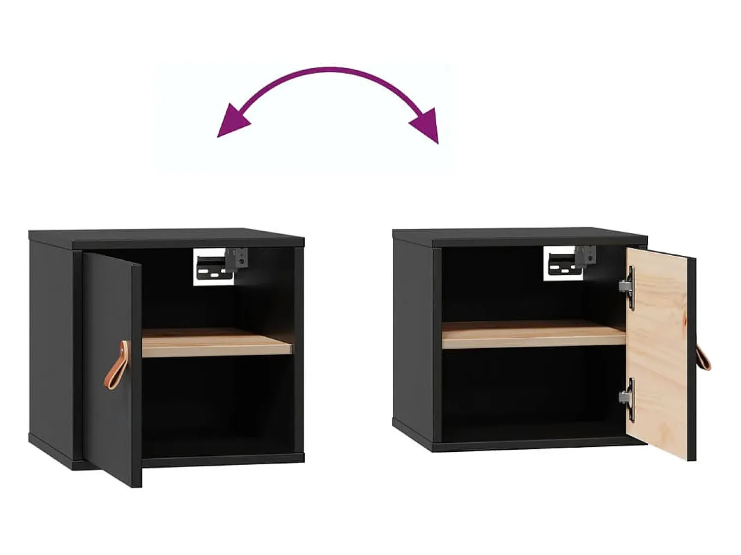 Prateleira|vidaxl Armários de parede 2 pcs 31,5x30x30cm pinho maciço branco Preto