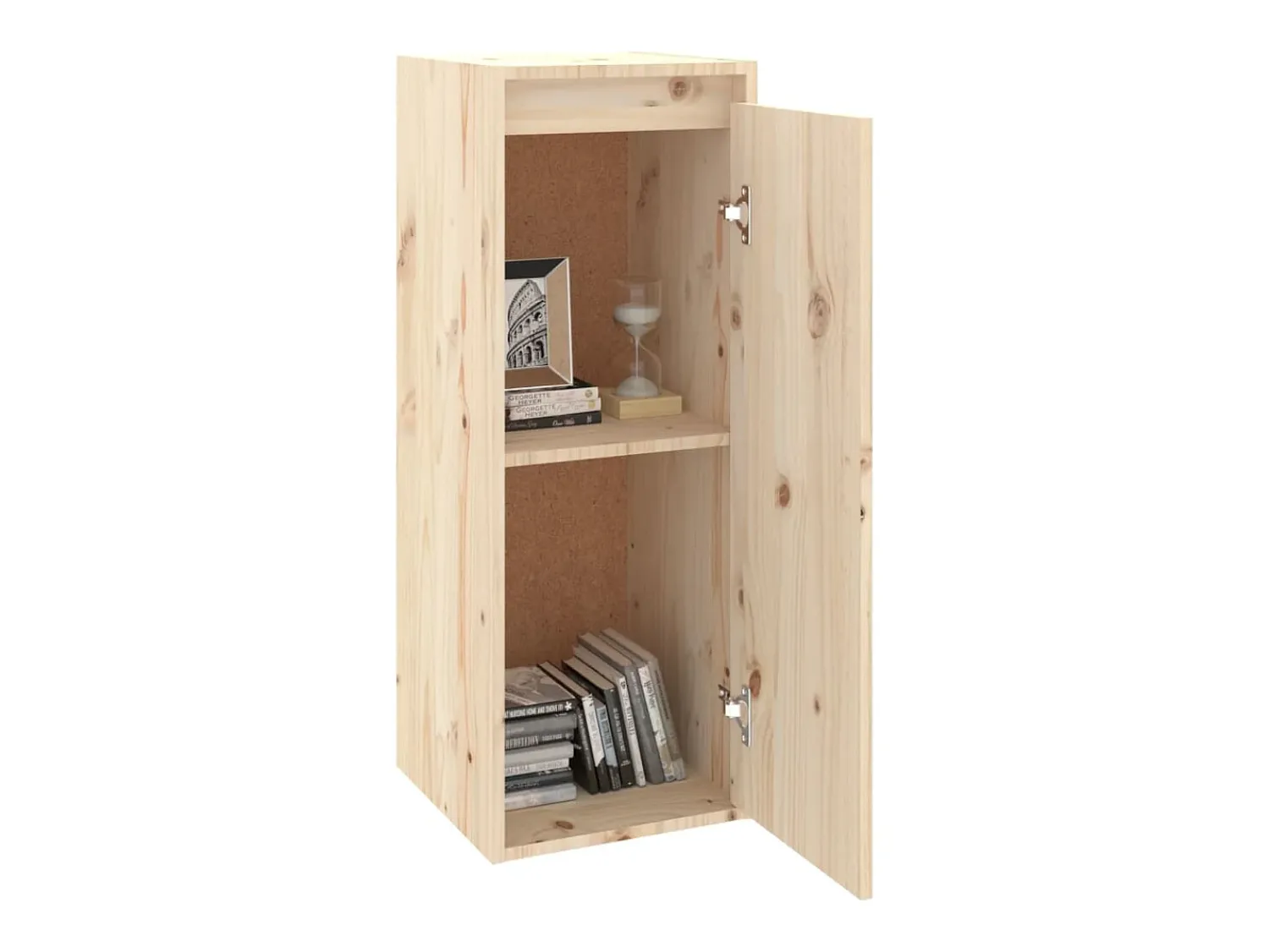 Outlet vidaxl Armários de parede 2 pcs 30x30x80 cm madeira de pinho maciça Castanho