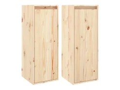 Outlet vidaxl Armários de parede 2 pcs 30x30x80 cm madeira de pinho maciça Castanho
