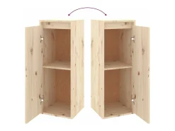 Outlet vidaxl Armários de parede 2 pcs 30x30x80 cm madeira de pinho maciça Castanho