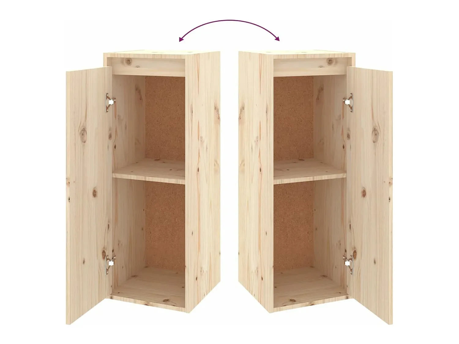 Outlet vidaxl Armários de parede 2 pcs 30x30x80 cm madeira de pinho maciça Castanho