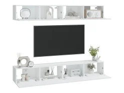 Móvel De Tv| Armários de parede p/ TV 4 pcs 100x30x30 cm PT767330 Branco