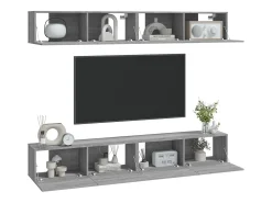 Outlet Armários de parede p/ TV 4 pcs 100x30x30 cm sonoma PT913291 Cinzento
