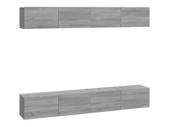 Outlet Armários de parede p/ TV 4 pcs 100x30x30 cm sonoma PT913291 Cinzento