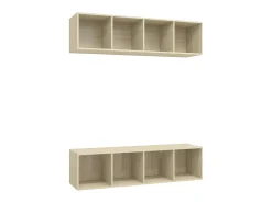 Armários de parede p/ TV 2pcs derivados madeira carvalho sonoma PT385577^ Móvel De Tv