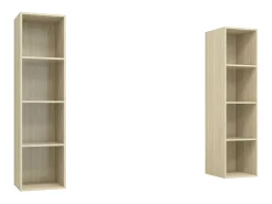 Clearance Armários de parede p/ TV 2pcs derivados madeira carvalho sonoma PT410591 Castanho