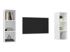 Outlet Armários de parede para TV 2 pcs contraplacado PT127810 Branco