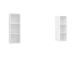 Outlet Armários de parede para TV 2 pcs contraplacado PT127810 Branco