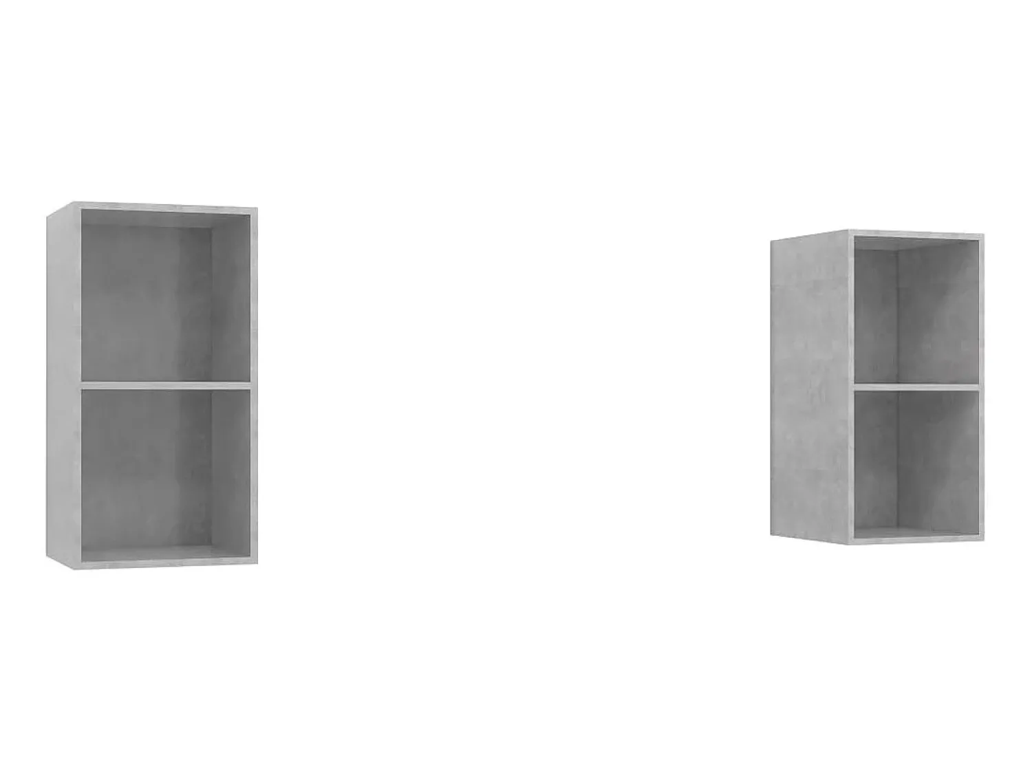 Clearance Armários de parede para TV 2pcs derivados madeira cinza cimento PT468893 Cinzento