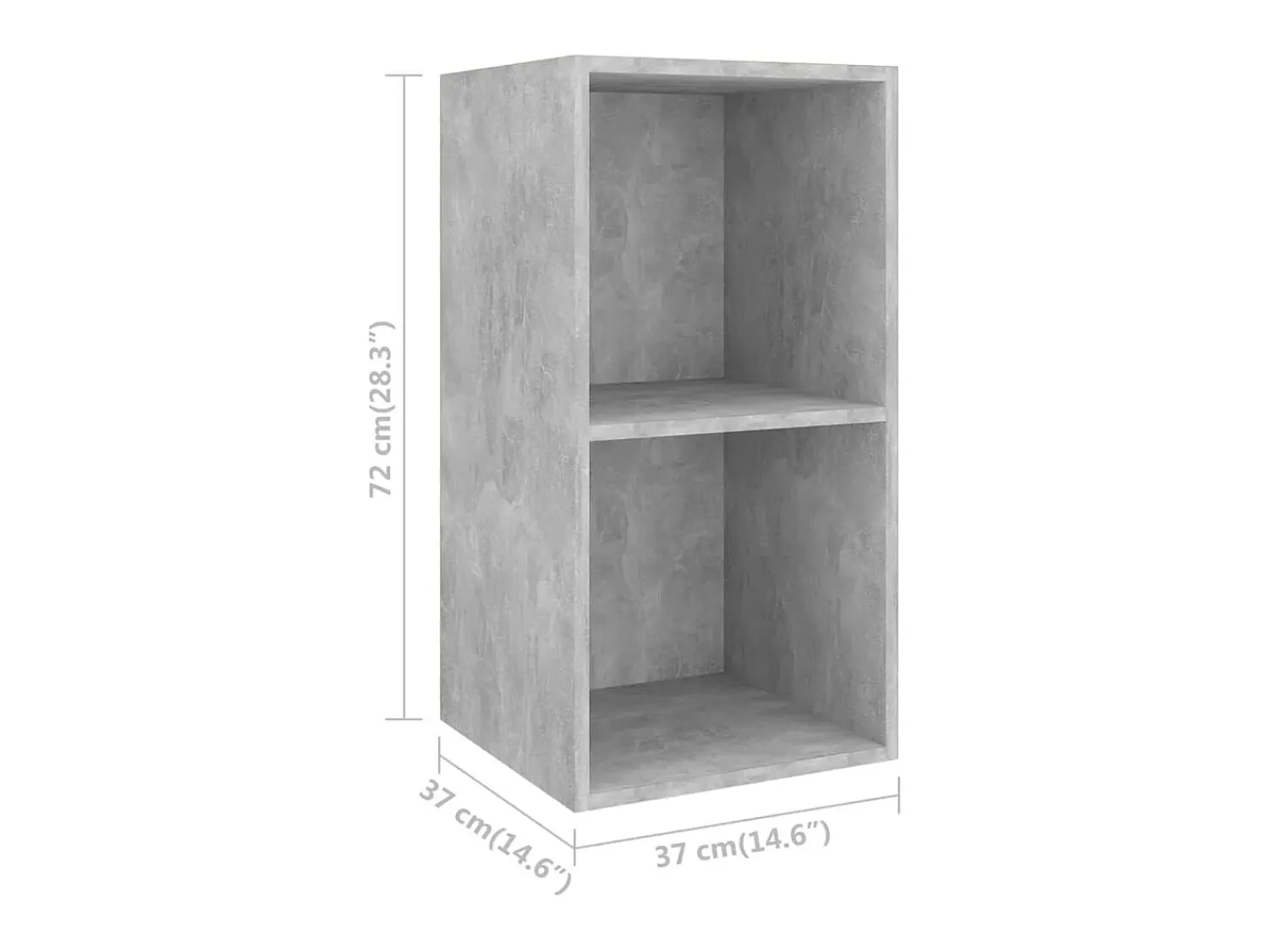 Clearance Armários de parede para TV 2pcs derivados madeira cinza cimento PT468893 Cinzento