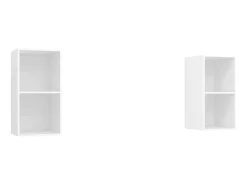 Armários de parede para TV 2 pcs derivados de madeira PT607312 Branco
