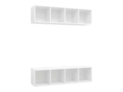 Móvel De Tv| Armários de parede para TV 2 pcs derivados de madeira PT138020 Branco