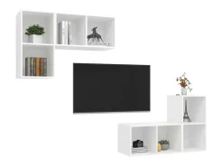 Armários de parede para TV 4 pcs derivados de madeira PT138947^ Móvel De Tv