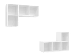 Armários de parede para TV 4 pcs derivados de madeira PT138947^ Móvel De Tv