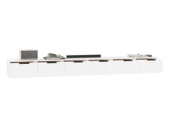vidaxl Armários de parede 2pcs 102x30x20cm derivados de madeira branco^ Prateleira