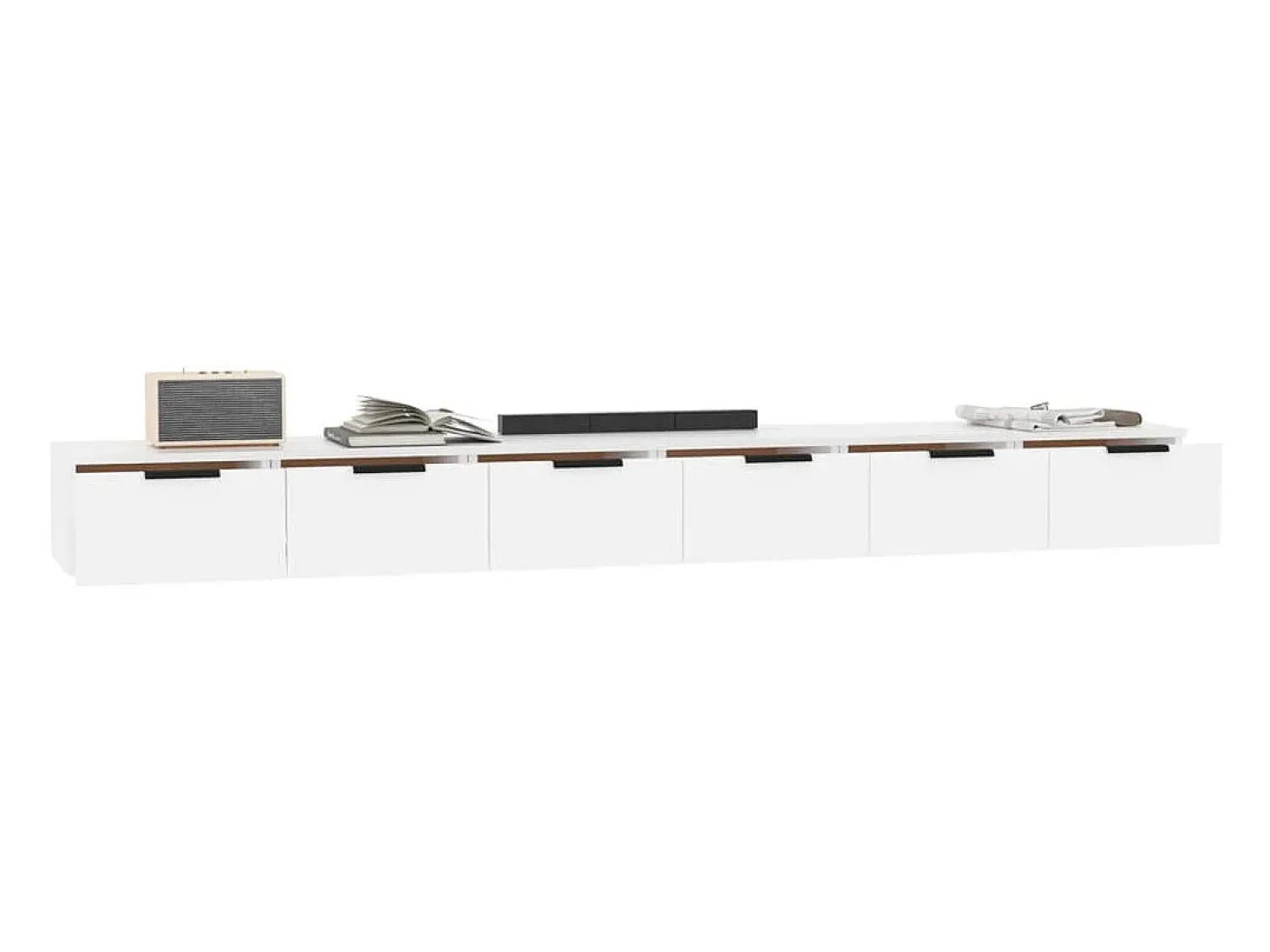 vidaxl Armários de parede 2pcs 102x30x20cm derivados de madeira branco^ Prateleira