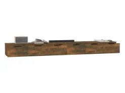 vidaxl Armários de parede 2pcs 102x30x20cm derivados de madeira fumado^ Prateleira