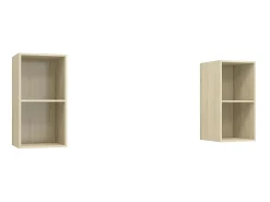 Móvel De Tv* Armários de parede TV 2 pcs derivados madeira carvalho sonoma PT220967 Castanho