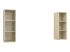 Armários de parede TV 2 pcs derivados madeira carvalho sonoma PT978188 Castanho