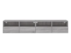 Móvel De Tv*Helloshop26 Armários de TV de parede prateleira multimídia aparador de TV sala de jantar sala de estar quarto 2 peças sonoma 80 x 30 x 30 cm madeira projetada cinza 02_0029032 Castanho