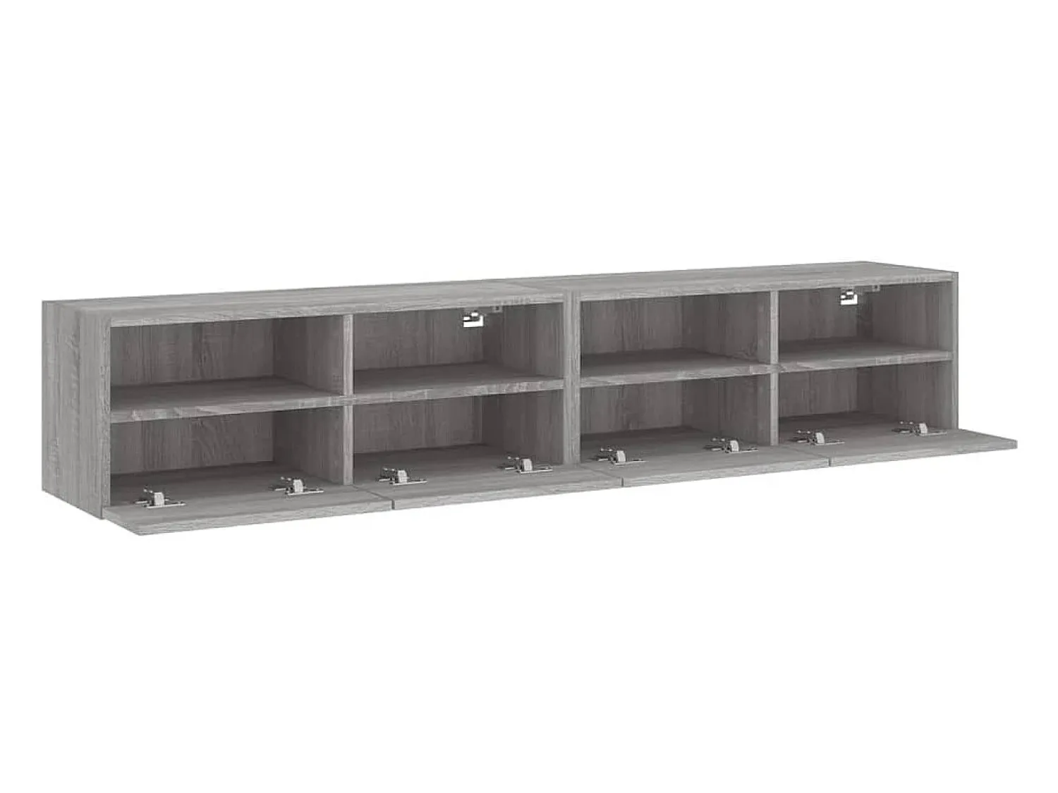 Móvel De Tv*Helloshop26 Armários de TV de parede prateleira multimídia aparador de TV sala de jantar sala de estar quarto 2 peças sonoma 80 x 30 x 30 cm madeira projetada cinza 02_0029032 Castanho