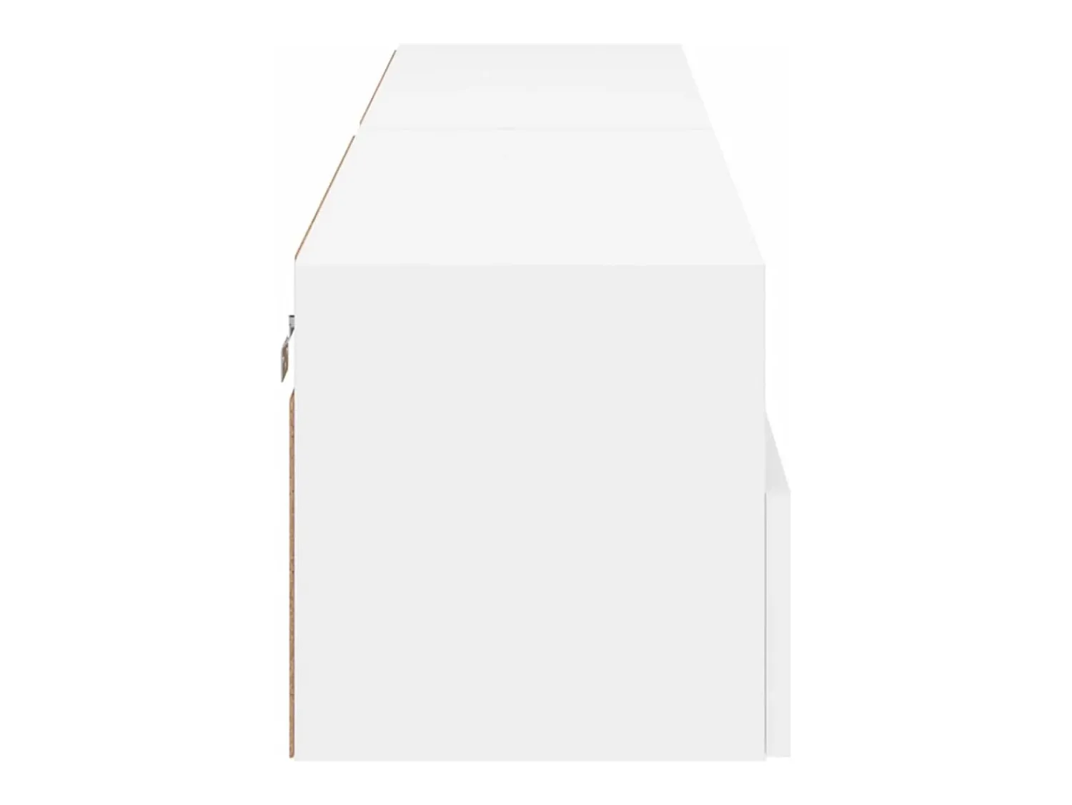 Móvel De Tv*Helloshop26 Armários de TV de parede prateleira multimídia aparador de TV sala de jantar sala de estar quarto 2 peças 80 x 30 x 30 cm madeira projetada branca 02_0028930 Branco