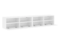 Móvel De Tv*Helloshop26 Armários de TV de parede prateleira multimídia aparador de TV sala de jantar sala de estar quarto 2 peças 80 x 30 x 30 cm madeira projetada branca 02_0028930 Branco