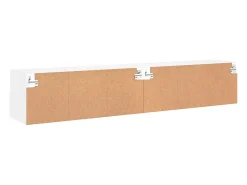 Móvel De Tv*Helloshop26 Armários de TV de parede prateleira multimídia aparador de TV sala de jantar sala de estar quarto 2 peças 80 x 30 x 30 cm madeira projetada branca 02_0028930 Branco
