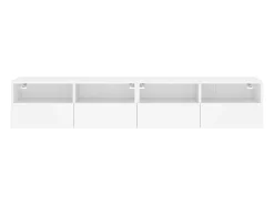 Móvel De Tv*Helloshop26 Armários de TV de parede prateleira multimídia aparador de TV sala de jantar sala de estar quarto 2 peças 80 x 30 x 30 cm madeira projetada branca 02_0028930 Branco